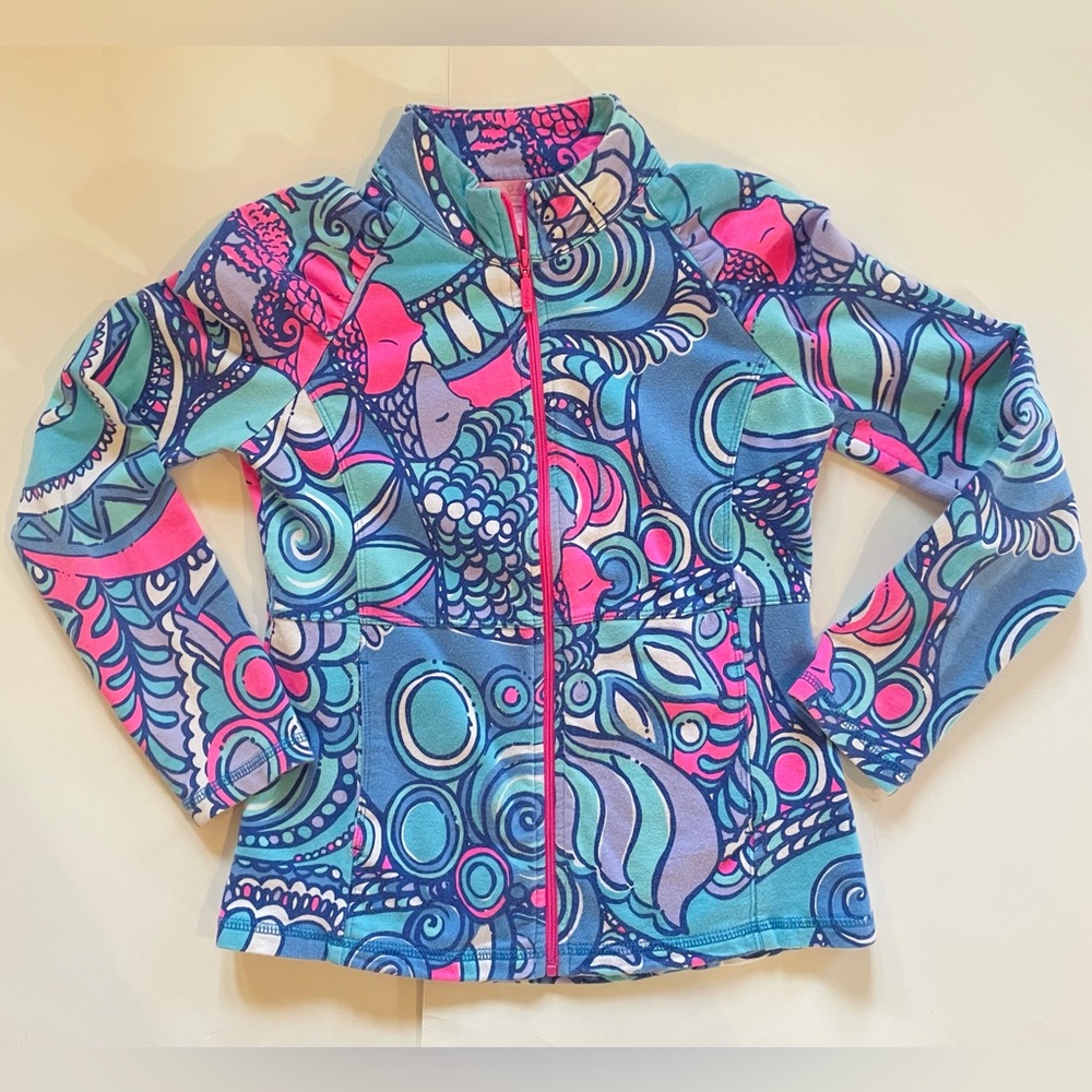 Girls Size Large 8-10 Lilly Pulitzer jacket sweatshirt in Sea Jewels print